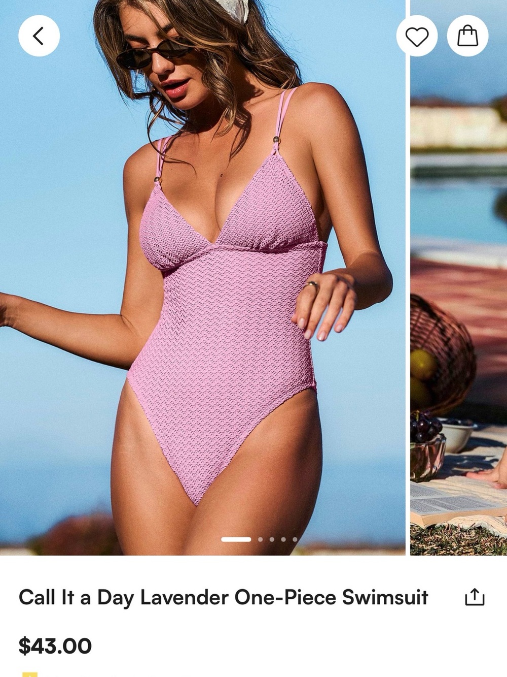 Cupshe Lavender Textured One-Piece Swimsuit